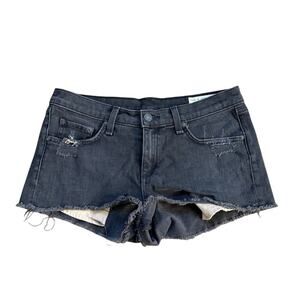 Rag & Bone Micro Mini Shorts Black Rock w/ Holes 26